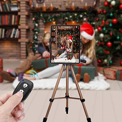 Peastrex Universal Tablet Tripod Mount Adapter with Bluetooth Remote | Fits 3.5-13.5in Devices thumbnail 7