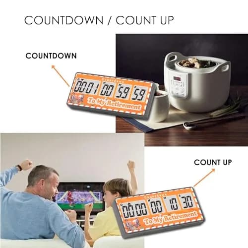 Jayron 9999 Day Digital Countdown Timer Yellow | 27 Years Max Count | Pause & Resume Function thumbnail 2