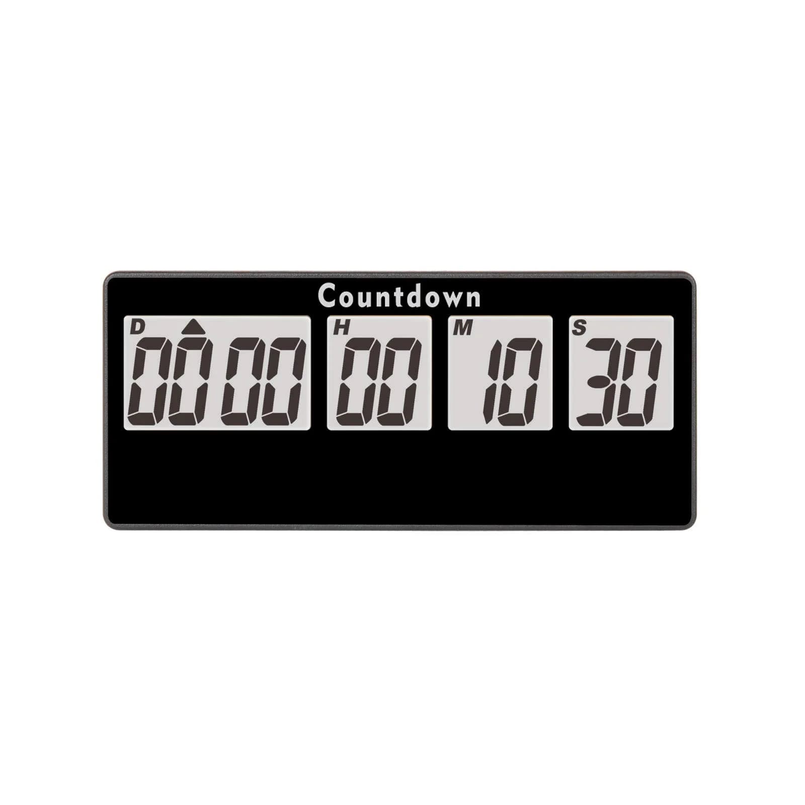 Jayron Digital Countdown Timer 9999 Days, 120 Hours, 59 Minutes, 59 Seconds | Black LCD Display with Magnet — Black