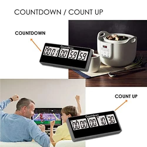 Jayron Digital Countdown Timer 9999 Days, 120 Hours, 59 Minutes, 59 Seconds | Black LCD Display with Magnet thumbnail 2