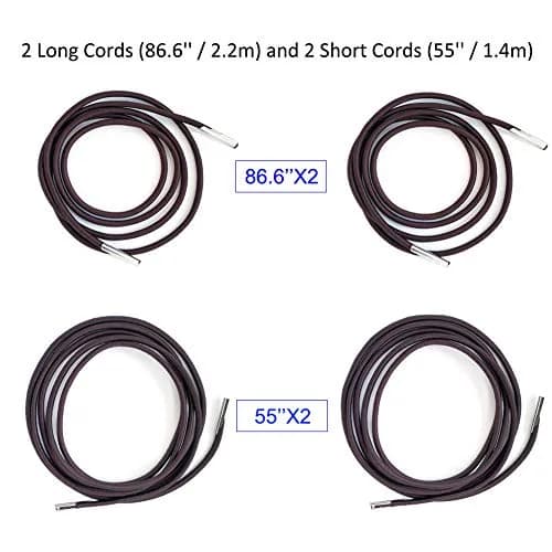Bealuffe Replacement Recliner Cords 2.2m (86.6") & 1.4m (55") | Coffee Brown, Pack of 4 thumbnail 2