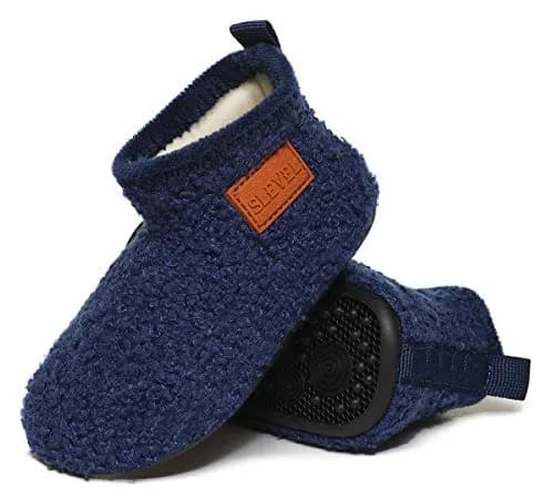 ditont Toddler Slippers Non-Slip Lightweight Indoor Winter Fuzzy Warm Kids Grip First Walking House Home Shoes Bootie for Boys Girls thumbnail 1