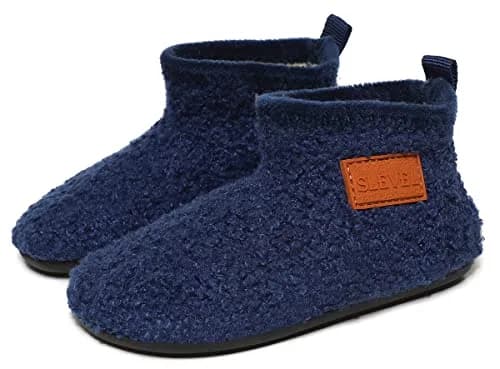 ditont Toddler Slippers Non-Slip Lightweight Indoor Winter Fuzzy Warm Kids Grip First Walking House Home Shoes Bootie for Boys Girls thumbnail 3