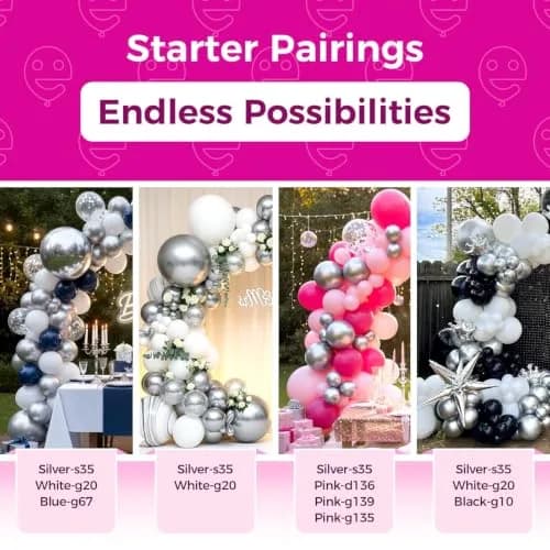 Bezente Silver Metallic Chrome Latex Round Helium Balloons 100 Pack 12 inch | Premium Quality Party Balloons thumbnail 5