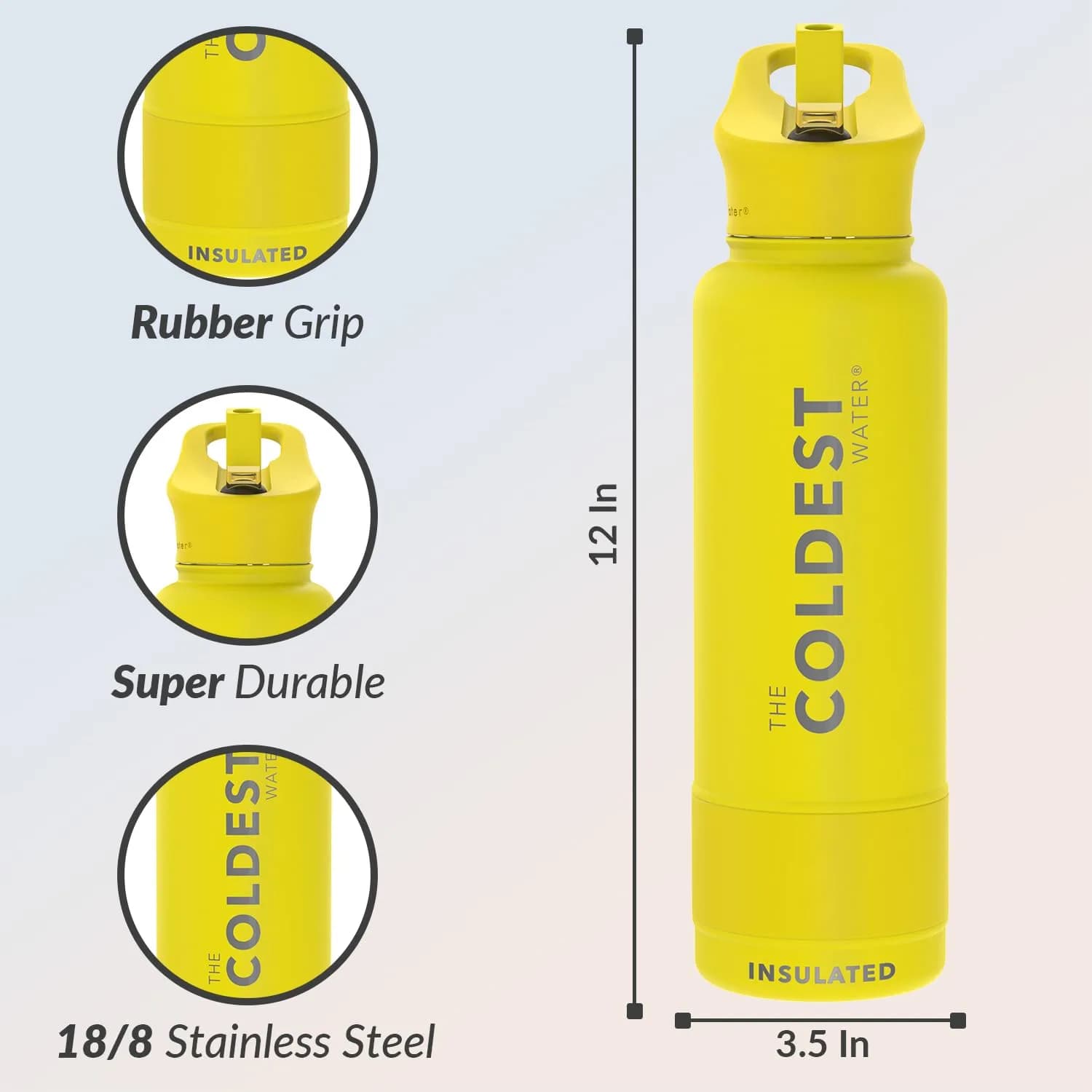 The Coldest Water Insulated Water Bottle with Straw Lid 40 oz (1183ml) | Keeps Drinks Cold 36 Hrs, Hot 13 Hrs - view 5