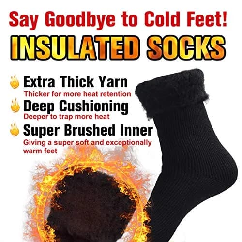 Busy Socks Winter Warm Thick Thermal Crew Boot Socks Large | Insulated & Moisture-Wicking for Extreme Cold thumbnail 3