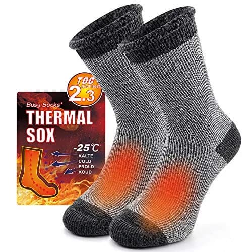 Busy Socks Winter Warm Thick Thermal Crew Socks | Insulated & Moisture-Wicking for Men & Women thumbnail 1