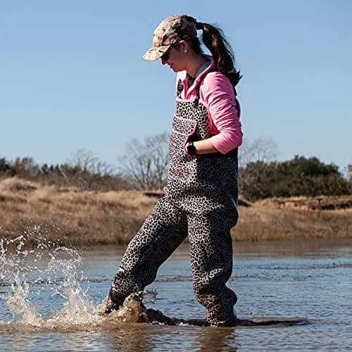 HISEA Neoprene Chest Waders Leopard Print Duck Hunting Waders for Women with Boots Waterproof Insulated thumbnail 6