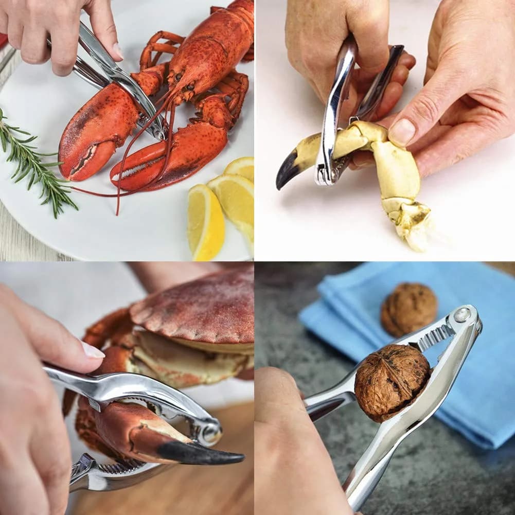 Ajmyonsp Seafood Crackers and Picks Set 8-Piece Stainless Steel & Zinc Alloy | Heavy Duty Nut Cracker & Lobster Tool Set - view 5
