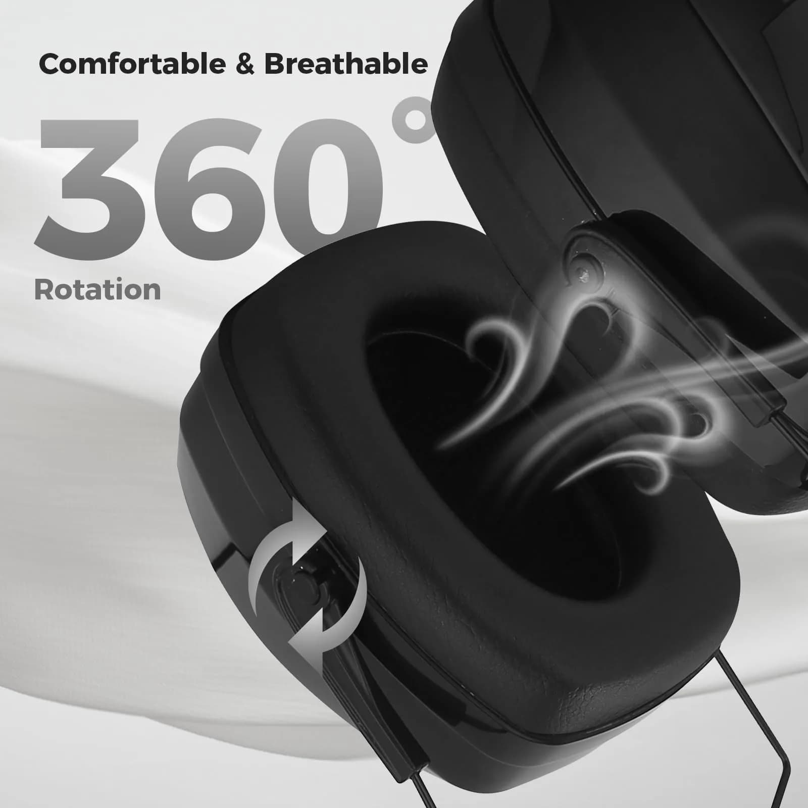 ProCase SNR33dB Noise Reduction Ear Muffs, Adult Hearing Protection, 33dB NRR | Certified for Shooting & Industrial Use - view 8