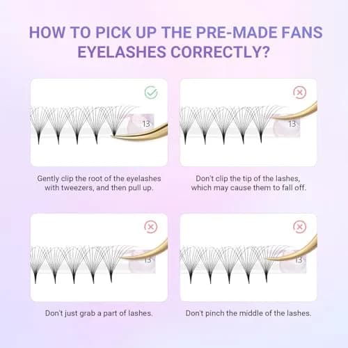 NAGARAKU Premade Volume Fans 6D 0.07 C 9-14mm Mix | Natural, Time-Saving Lash Extensions thumbnail 4