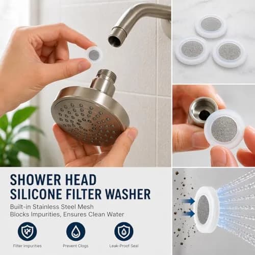 Olivia tree Shower Head Gasket Silicone Washer 3 Pcs (Black) | Prevents Leaks & Restricts Flow thumbnail 8
