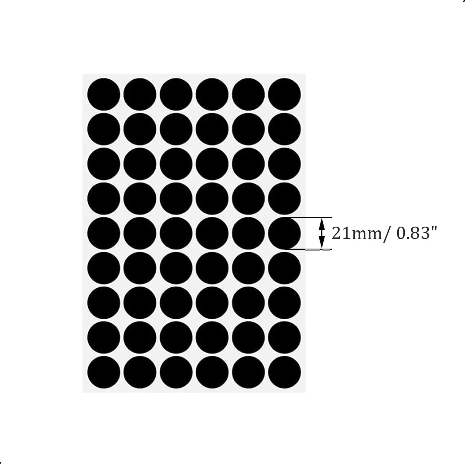 ZXUEZHENG 21mm Black Self-Adhesive Screw Hole Stickers - Pack of 54 - view 2