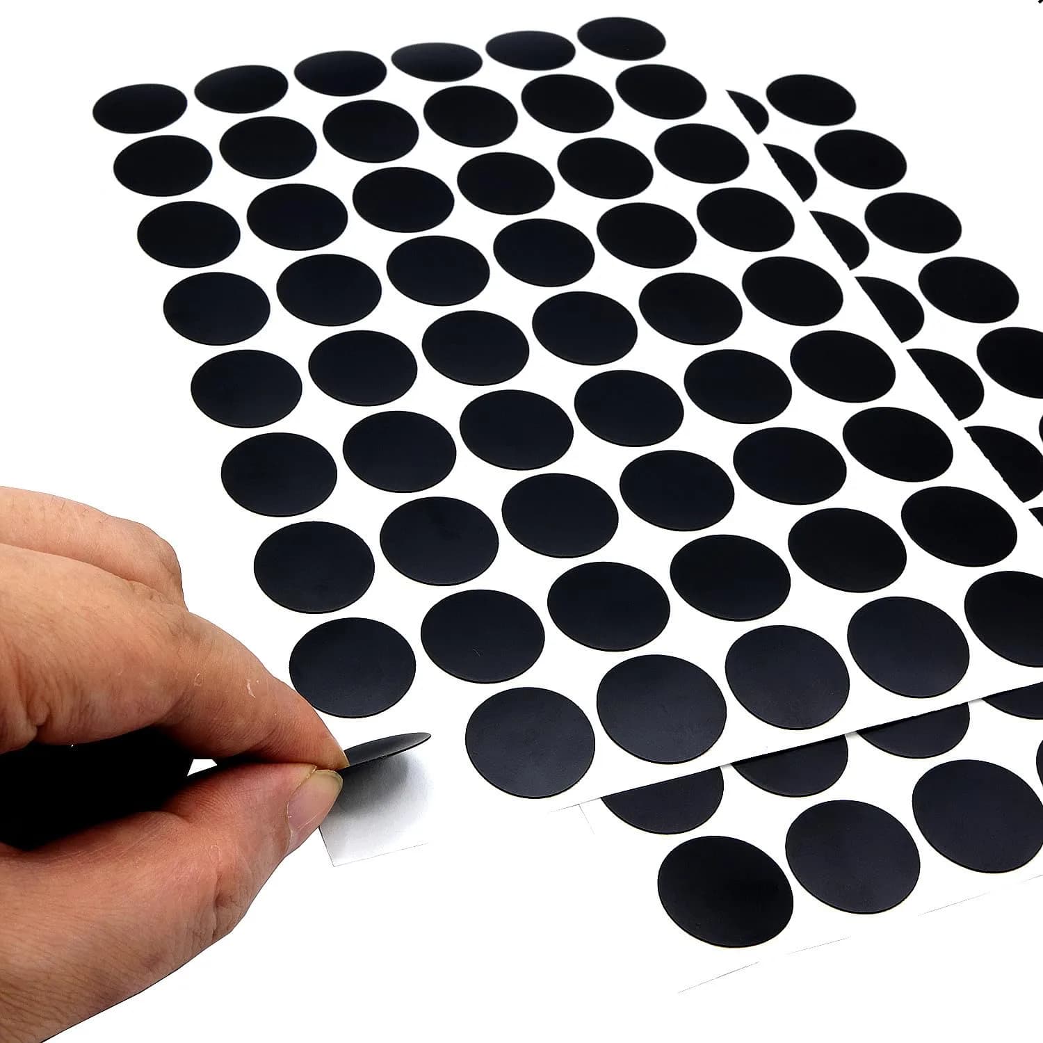 ZXUEZHENG 21mm Black Self-Adhesive Screw Hole Stickers - Pack of 54 - view 3