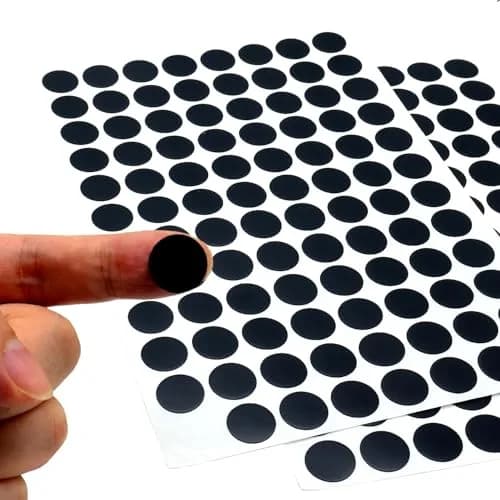 ZXUEZHENG Self-Adhesive Screw Hole Stickers 15mm (0.59") Black | 192 Pack for Furniture & Shelving thumbnail 4