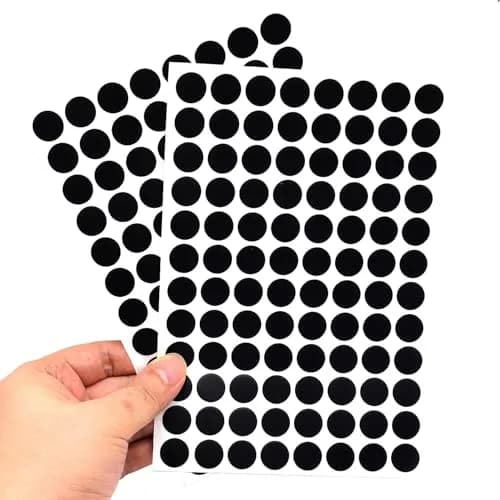 ZXUEZHENG Self-Adhesive Screw Hole Stickers 15mm (0.59") Black | 192 Pack for Furniture & Shelving thumbnail 5