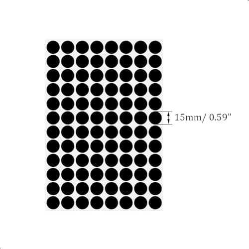 ZXUEZHENG Self-Adhesive Screw Hole Stickers 15mm (0.59") Black | 192 Pack for Furniture & Shelving thumbnail 2