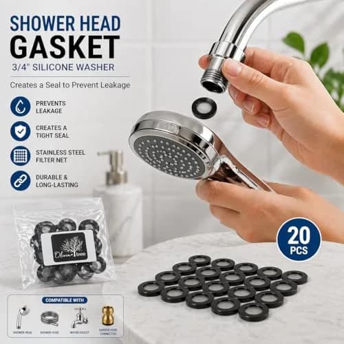 Olivia tree Black 20 pcs Silicone Washer Set | Prevents Leaks & Restricts Flow thumbnail 7
