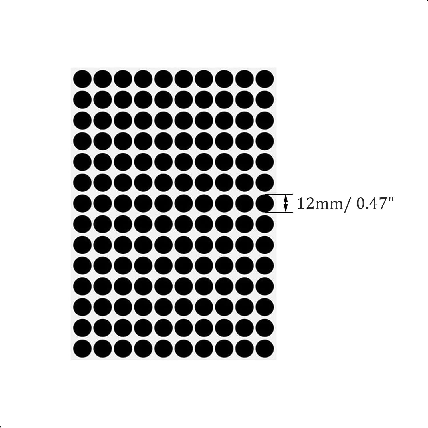 ZXUEZHENG Self-Adhesive Screw Hole Stickers, 12mm Black, 280 Pieces | Cover Furniture Screw Holes - view 2