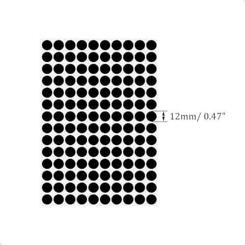 ZXUEZHENG Self-Adhesive Screw Hole Stickers, 12mm Black, 280 Pieces | Cover Furniture Screw Holes thumbnail 2