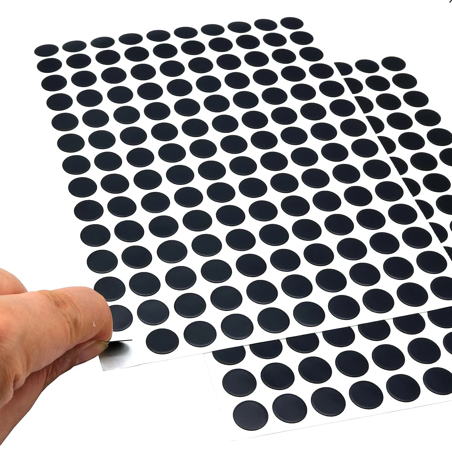 ZXUEZHENG Self-Adhesive Screw Hole Stickers, 12mm Black, 280 Pieces | Cover Furniture Screw Holes - view 3