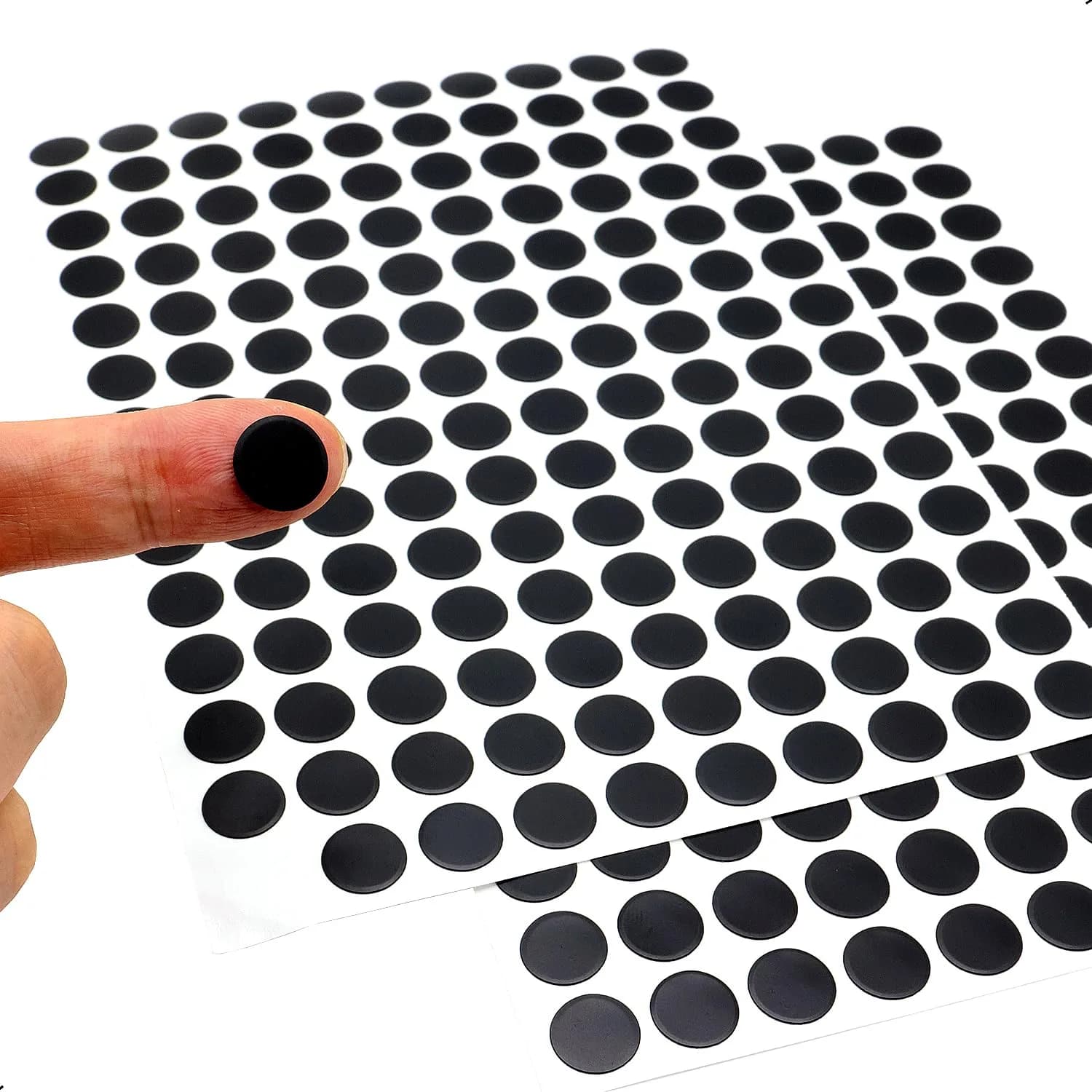 ZXUEZHENG Self-Adhesive Screw Hole Stickers, 12mm Black, 280 Pieces | Cover Furniture Screw Holes - view 4