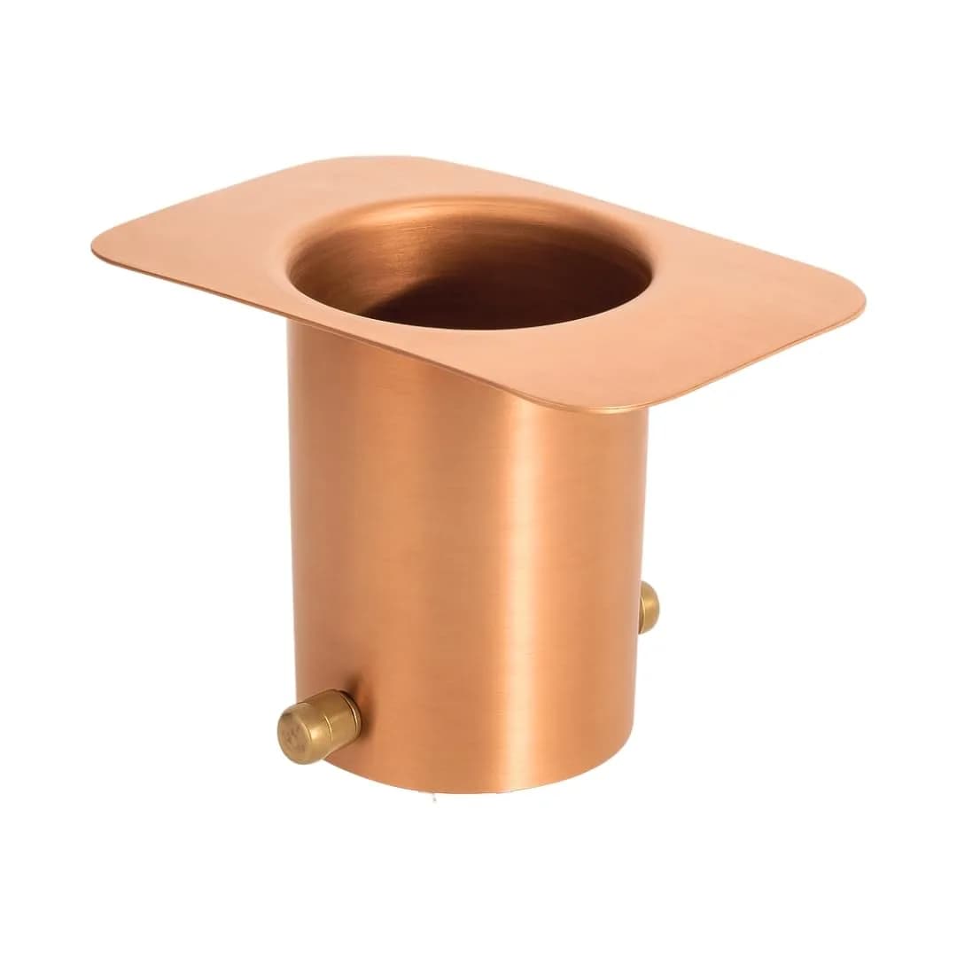 Monarch Rain Chains Pure Copper Gutter Adapter with Brass Bolt | 8.9cm (3.5in) Wide Top Opening — Pure Copper