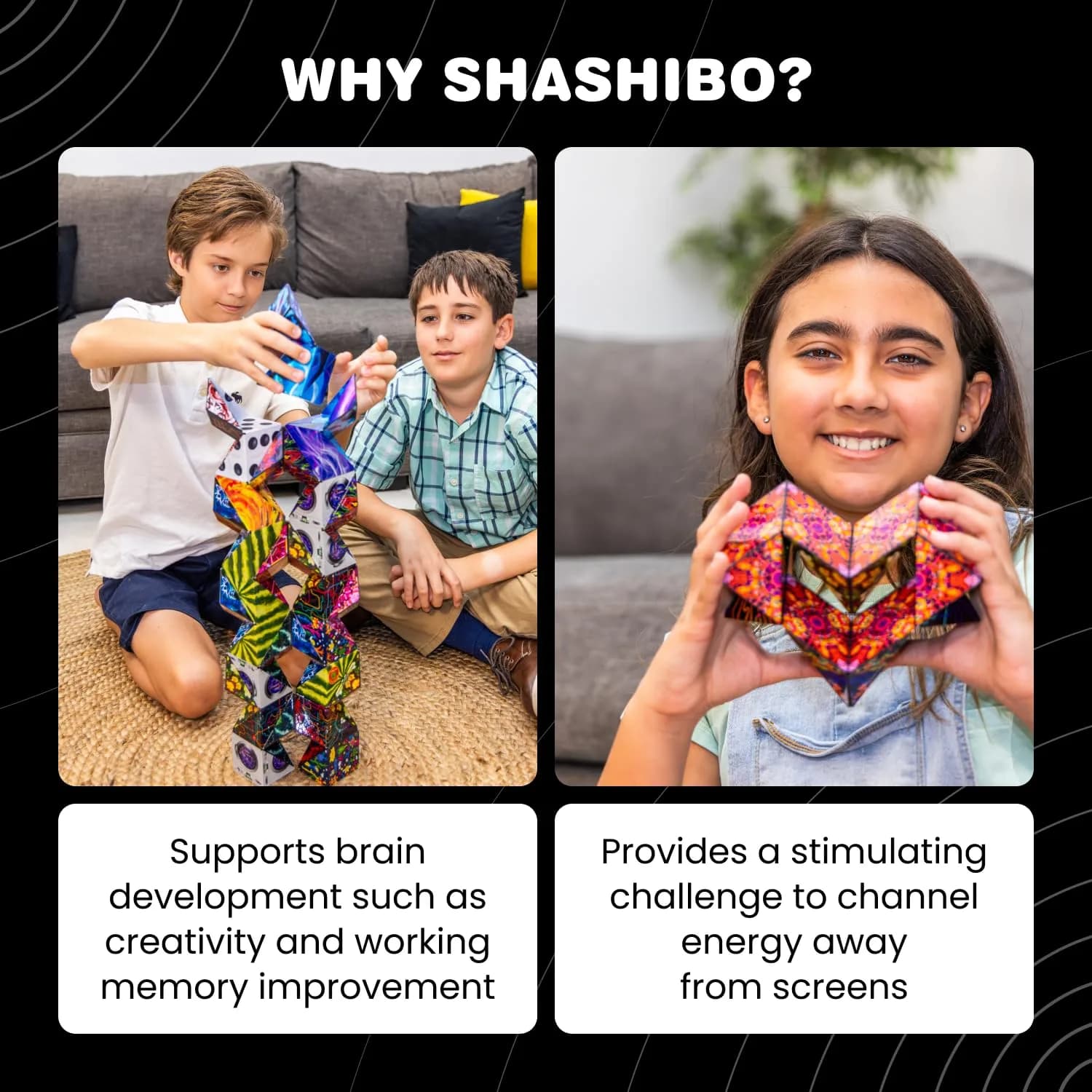 Shashibo Confetti Dodeca Shape-Shifting Fidget Cube - 100+ Amazing Shapes | ASTM-Tested Educational Puzzle Toy - view 4