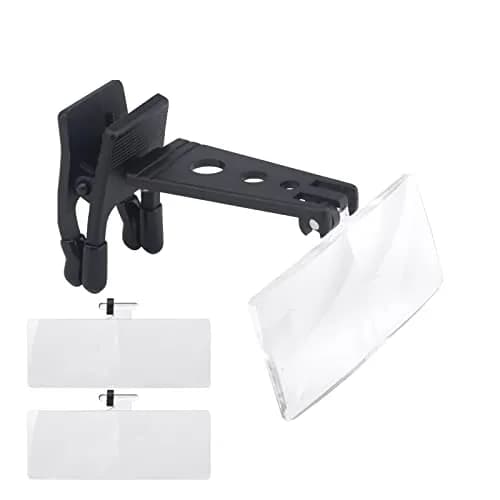 UXELY Clip-On Magnifier Glasses with 3 Interchangeable Lenses (1.5X, 2.5X, 3.5X) | Hands-Free Loupe for Detailed Work thumbnail 1