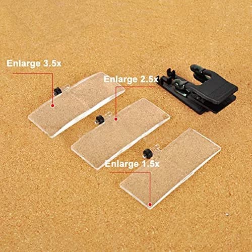 UXELY Clip-On Magnifier Glasses with 3 Interchangeable Lenses (1.5X, 2.5X, 3.5X) | Hands-Free Loupe for Detailed Work thumbnail 4