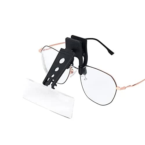 UXELY Clip-On Magnifier Glasses with 3 Interchangeable Lenses (1.5X, 2.5X, 3.5X) | Hands-Free Loupe for Detailed Work thumbnail 2