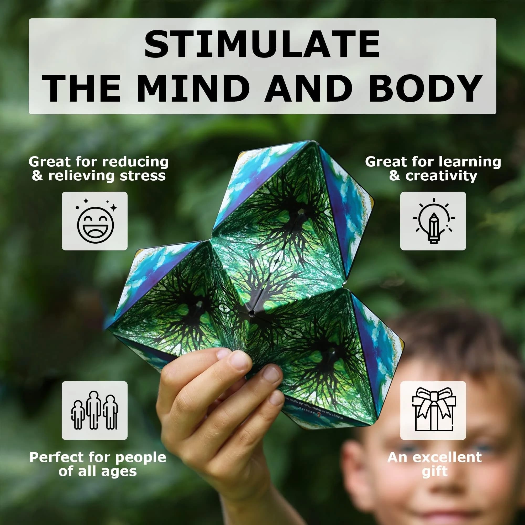 Shashibo DODECA Magnetic Puzzle Cube Mystic Ocean 5.8cm (2.3in) | STEM Educational Fidget Toy - view 4