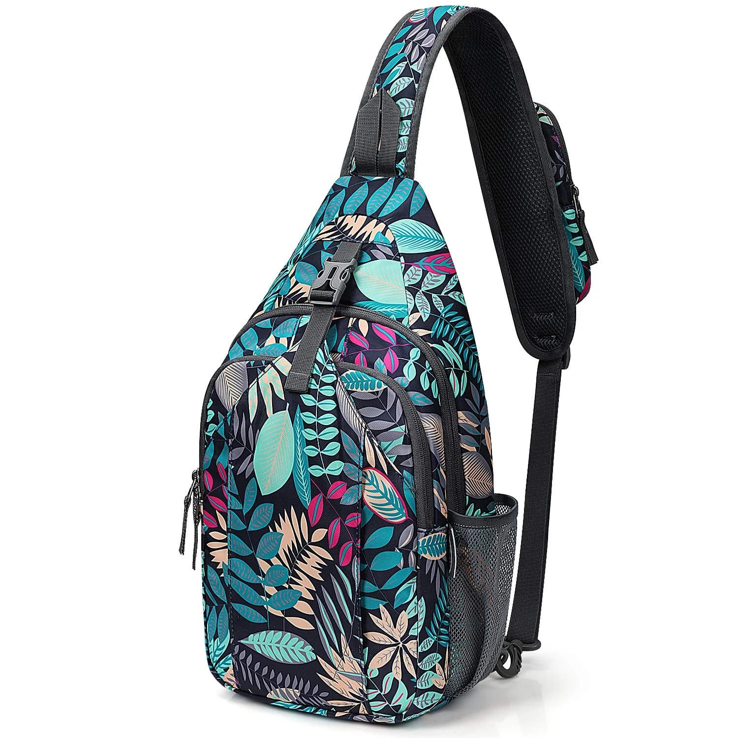 G4Free Sling Bag for Men Women | RFID Blocking Crossbody Travel & Daily Use (Large Grey) — Maple Leaf Blue