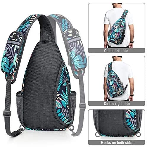 G4Free Sling Bag for Men Women | RFID Blocking Crossbody Travel Bag (Maple Leaf Blue, 6 long) thumbnail 4