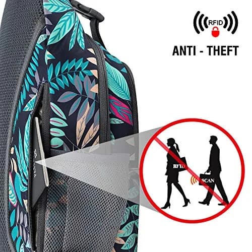 G4Free Sling Bag for Men Women | RFID Blocking Crossbody Travel Bag (Maple Leaf Blue, 6 long) thumbnail 5