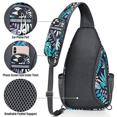 G4Free Sling Bag for Men Women | RFID Blocking Crossbody Travel Bag (Maple Leaf Blue, 6 long) thumbnail 2