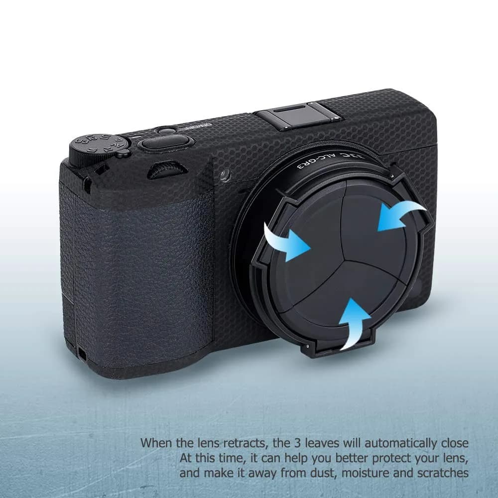JJC Auto Lens Cap for Ricoh GR III GR III HDF, 56mm (2.2 inches) Diameter | Protects Lens from Dust, Moisture & Scratches - view 5