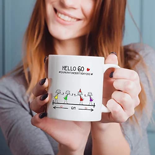 MintBear 60th Birthday Gifts for Women Mug - Hello 60 QUARANTINE BIRTHDAY 2021 Ceramic 11 oz | Unique Milestone Gift thumbnail 4