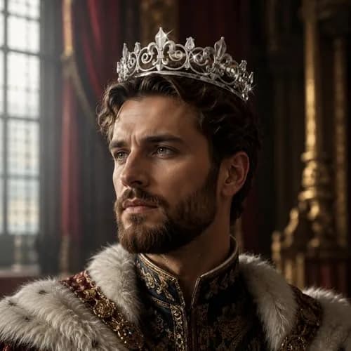 FORSEVEN Full Round King Crown- Metal Rhinestone Crowns for Men | Elegant Baroque Design with Crystal & Alloy (16 x 16 x 5 cm) thumbnail 2