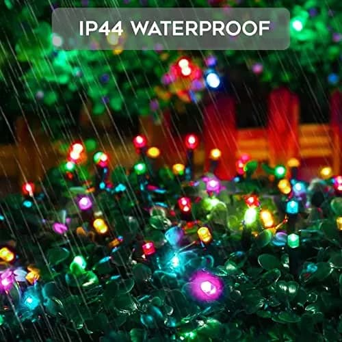 suddus 5 Colors Solar String Lights | Waterproof Outdoor Christmas Lights with 8 Modes, 100 LED, Multi Colored, 33Ft, Solar Powered thumbnail 4