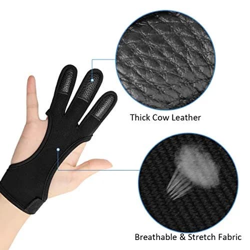 Coolrunner Archery Glove Three Finger Leather Right Hand Small | Protects Fingers from Bowstring thumbnail 2