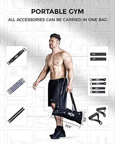INNSTAR Exercise Resistance Bands Set | Full Body Workout, 200Lbs Tension, Portable for Home & Travel thumbnail 8