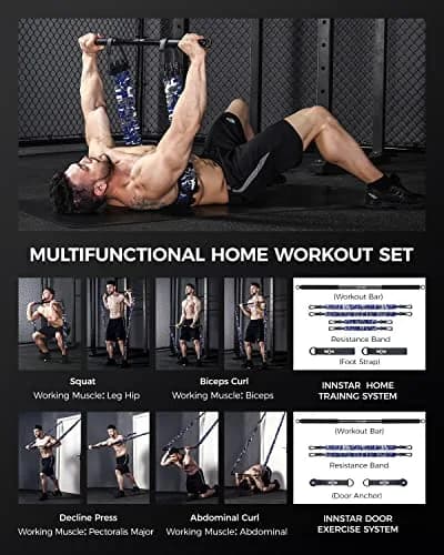 INNSTAR Exercise Resistance Bands Set | Full Body Workout, 200Lbs Tension, Portable for Home & Travel thumbnail 4
