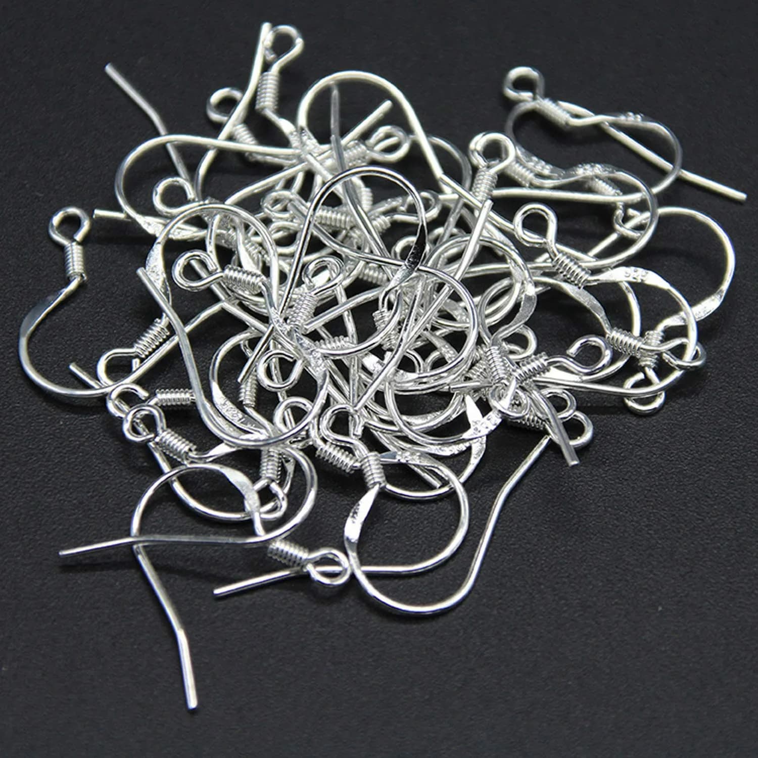 Grenali 925 Sterling Silver Earring Hooks & Clear Rubber Stoppers 50 Pairs | Hypoallergenic & Nickel-Free for DIY Jewelry Making - view 4