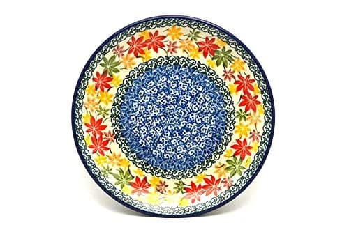 Polish Pottery Plate - Salad/Dessert (7 3/4") - Maple Harvest | Handmade Polish Stoneware thumbnail 1