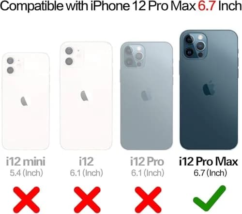 HianDier for iPhone 12 Pro Max Wallet Case with Card Holder Black | Slim Leather Design & Dual Layer Protection thumbnail 2