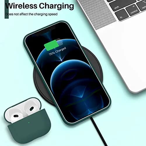 ORNARTO for iPhone 12/12 Pro Case, Slim Liquid Silicone, Olive Green | Snug Fit & Easy to Clean thumbnail 5