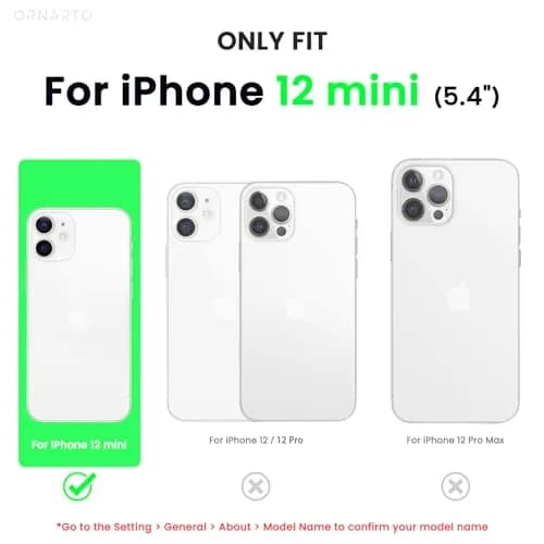 ORNARTO for iPhone 12 Mini Case, Slim Liquid Silicone Cover, Navy Blue | Anti-Fingerprint & Raised Edges thumbnail 2