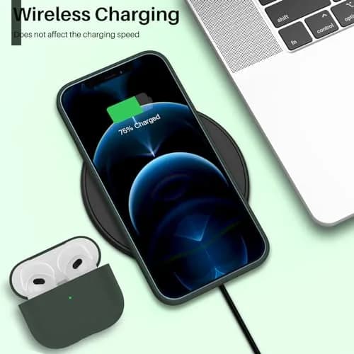 ORNARTO for iPhone 12/12 Pro Case, Slim Liquid Silicone, Cyprus Green | Snug Fit & Easy to Clean thumbnail 5