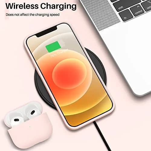ORNARTO for iPhone 12/12 Pro Case, Slim Liquid Silicone, Pink | Snug Fit & Easy to Clean thumbnail 5